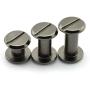 60 Sets 5mm Black Chicago Screws Assorted Kit Screw Posts Metal Accessories Nail Rivet Chicago Button for DIY Leather Decoration Bookbinding Slotted Flat Head Stud Screw (1/4'' + 3/8'' + 1/2'')