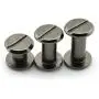 60 Sets 5mm Black Chicago Screws Assorted Kit Screw Posts Metal Accessories Nail Rivet Chicago Button for DIY Leather Decoration Bookbinding Slotted Flat Head Stud Screw (1/4'' + 3/8'' + 1/2'')