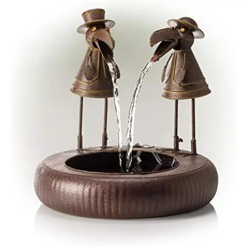 Alpine Corporation NCY356 Metal Toucan Outdoor Water Fountain for Garden, Patio, Deck, Porch-Yard Art Decor, 20-Inch Tall, Brown Alpine Corporation NCY356 Metal Toucan Outdoor Water Fountain for Garden, Patio, Deck, Porch-Yard Art Decor, 20-Inch Tall, Brown