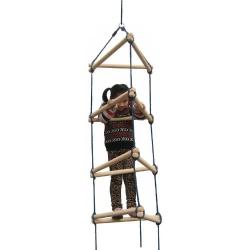 Swing-N-Slide NE 3023 Triangle Rope Ladder Swing Set Climbing Attachment with Ground Anchors, Brown