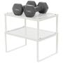 SONGMICS Cabinet Shelf Organizers, Spice Racks, Stackable, Expandable, Set of 4 Metal Kitchen Counter Shelves, White UKCS006W01