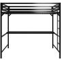 DHP Miles Metal Full Loft Bed with Desk, Black