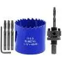 LANIAKEA 1-7/8-Inch Bi-Metal Hole Saw 48MM M42 Annular Hole Cutter HSS Variable Tooth Pitch Holesaw Set with Arbor Blue for Home DIYer