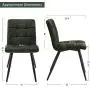 Duhome Dining Chairs Reception Chairs, Accent Living Room Chairs Fabric with Black Metal Legs for Living Room/Kitchen/Vanity Set of 4 Green