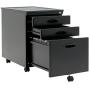 Calico Designs Metal Full Extension, Locking, 3-Drawer Mobile File Cabinet Assembled (Except Casters) for Legal or Letter Files with Supply Organizer Tray in Black