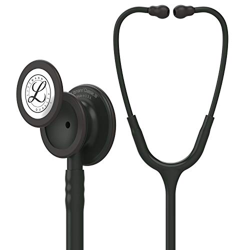 3M Littmann Classic III Monitoring Stethoscope, Black Edition Chestpiece, Black Tube, 27 Inch, 5803