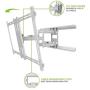 Kanto PDX680W Full Motion Articulating TV Wall Mount for 39-inch to 80-inch TVs Weighing up to 125 Pounds | Integrated Cable Management | Low Profile and 24 in Extension | White