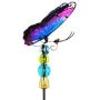 Exhart WindyWing PurpButterfly Metal Garden Stake with Fluttering Glass Wings & Acrylic Beads - Butterfly Metal Stake in Glass & Metal- Cute Butterfly Decorations for the Garden, Yard & Patio, 6 x 30”