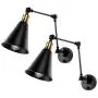 2 Pack Swing Arm Wall Sconces - Adjustable Hardwired Swing Arm Wall Lights Industrial Metal Vintage Wall Mount Lamp 2 Pack Swing Arm Wall Sconces - Adjustable Hardwired Swing Arm Wall Lights Industrial Metal Vintage Wall Mount Lamp