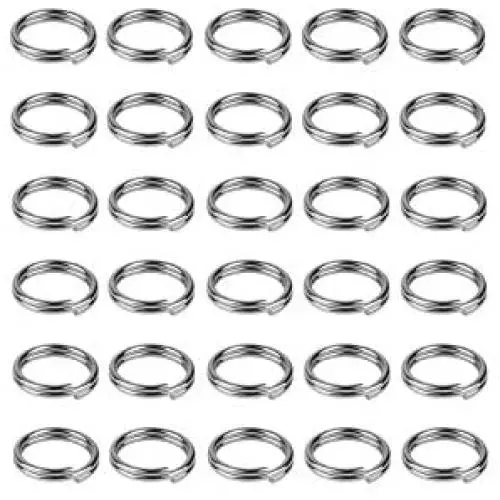 HUIHUIBAO 200 Pieces 8mm Metal Split Rings Nickel Plated Small Key Chain Ring Part for Ornament Crafts and Jewelry Making,Silver HUIHUIBAO 200 Pieces 8mm Metal Split Rings Nickel Plated Small Key Chain Ring Part for Ornament Crafts and Jewelry Making,Silver