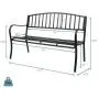 VINGLI 51'' Patio Outdoor Metal Bench,Powder Coated Cast Iron Steel Vertical Grid Design for Garden Path Yard Lawn Work Entryway Decor Deck, Black VINGLI 51'' Patio Outdoor Metal Bench,Powder Coated Cast Iron Steel Vertical Grid Design for Garden Path Yard Lawn Work Entryway Decor Deck, Black