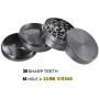 Golden Bell 4 Piece 2'' Spice Herb Grinder - Nickel Black