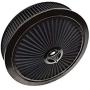 A-Team Performance High Flow Replacement Air Cleaner Assembly w/Flow-Thru Lid Washable and Reusable Round Air Filter Element Kit Includes Star Wing Nut Compatible with Chevrolet GMC Ford 14''x3'' Black