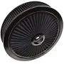 A-Team Performance High Flow Replacement Air Cleaner Assembly w/Flow-Thru Lid Washable and Reusable Round Air Filter Element Kit Includes Star Wing Nut Compatible with Chevrolet GMC Ford 14''x3'' Black