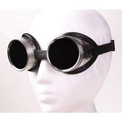 Steampunk Metal Welding Goggles - Dark Tinted Glass Lens with Aluminum Metal and Rubber Lining