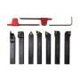 Accusize Industrial Tools 7 Pieces/Set 1/2 Indexable Carbide Turning Tool Set in Fitted Box, 2387-2004