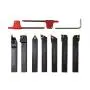 Accusize Industrial Tools 7 Pieces/Set 1/2 Indexable Carbide Turning Tool Set in Fitted Box, 2387-2004 Accusize Industrial Tools 7 Pieces/Set 1/2 Indexable Carbide Turning Tool Set in Fitted Box, 2387-2004