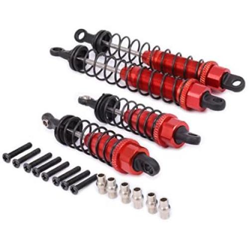 4pcs Shock Absorber Assembled Replacement for RC Car 1/12 Wltoys Wltoys 12428 12423 FY03 12628 Short Course Desert Buggy Off-Road Hop-up Parts (Red)