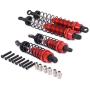 4pcs Shock Absorber Assembled Replacement for RC Car 1/12 Wltoys Wltoys 12428 12423 FY03 12628 Short Course Desert Buggy Off-Road Hop-up Parts (Red)