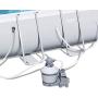 Bestway 18 x 9 x 4 Power Steel Frame Above Ground Rectangular Swimming Pool Set with 1000 GPH Sand Filter Pump, Pool Cover, and Ladder