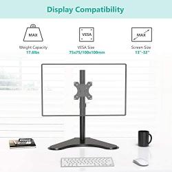 WALI Free Standing Single LCD Monitor Fully Adjustable Desk Mount Fits 1 Screen up to 32 inch, 17.6 lbs. Weight Capacity (MF001), Black