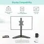 WALI Free Standing Single LCD Monitor Fully Adjustable Desk Mount Fits 1 Screen up to 32 inch, 17.6 lbs. Weight Capacity (MF001), Black