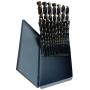 Drill America 29 Piece Heavy Duty High Speed Steel Drill Bit Set with Black and Gold Finish in Metal Case (1/16'' - 1/2'' x 64ths), KFD Series