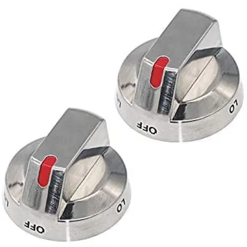 Primeswift DG64-00473A Gas Range Control Knob Dial (2 PK) with Reinforced Metal Ring Protection,Replacement for AP5917439, PS9606608
