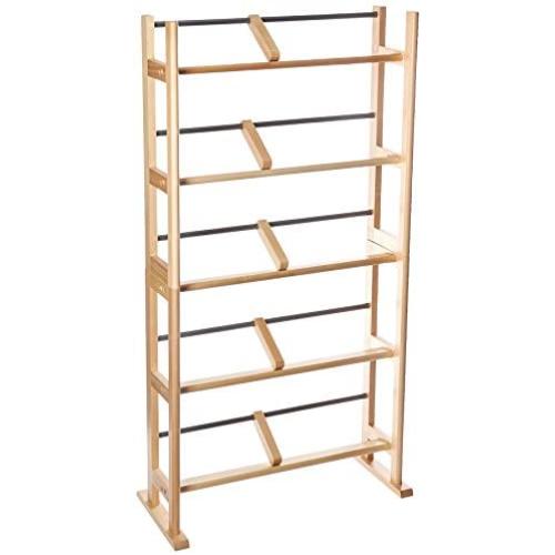 Atlantic Element Media Storage Rack - Holds Up to 230 Cds or 150 Dvds, Contemporary Wood & Metal Design with Wide Feet for Greater Stability, PN35535687 In Maple