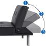 YAHEETECH Faux Leather Chaise Lounge Indoor Convertible Chaise Futon Tufted Chaise Daybed with Chrome Metal Legs Converts to Recliner/Bed