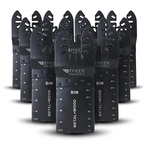Quick Release Oscillating Saw Blades - 10 Piece Tool Set | Universal Fit Bi-Metal Blade for Cutting Wood Metal | Multitool Blades for Fein Multimaster, Dewalt, Makita, Milwaukee, Rockwell, Dremel Quick Release Oscillating Saw Blades - 10 Piece Tool Set | Universal Fit Bi-Metal Blade for Cutting Wood Metal | Multitool Blades for Fein Multimaster, Dewalt, Makita, Milwaukee, Rockwell, Dremel