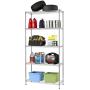 14Lx36Wx72H 5 Shelf Wire Shelving Unit Garage Heavy Duty Height Adjustable Commercial Grade NSF Certification Utility Rolling Steel Layer Rack Organizer Kitchen