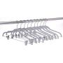 Quality Plastic 20-Pack Non Velvet Non-Flocked Thin Compact Coat Hangers with Metal Clips for Skirts Pants Blouses 360° Swivel Hook (Gray, 20)