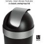 Umbra Venti 16.5-Gallon Swing Top Kitchen Trash Can – Large, 35-inch Tall Garbage Can for Indoor, Outdoor or Commercial Use, Black/Nickel