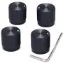 Taiss/ 4pcs Black Aluminum Rotary Electronic Control Potentiometer Knob for 6 mm Diameter Shaft , Volume Control Knob , Audio knob, Guitar Knob，Switch Knob, 17mm Dia. x 17mm Height