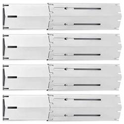 4pack Universal Adjustable Stainless Steel Heat Plate Plate Shield, Heat Tent, Flavorizer Bar, Burner Cover, Flame Tamer (Expands From 11.75'' Up To 21'' L ) For Brinkmann 810