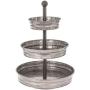 1 x 3 Tier Galvanized Round Metal Stand Outdoor Indoor Serveware Tiered Tray 3 Tiered Stand Three Tear Serving Tray Farmhouse Cupcake Stand Cupcake Stand Galvanized Metal