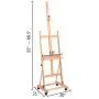 ShowMaven Multi-Function Studio Artist Easel, H-Frame Extra Large 360-Degree Spinner Wheel Rolling Adjustable Height, Red Beech Wood Studio Painting Stand ShowMaven Multi-Function Studio Artist Easel, H-Frame Extra Large 360-Degree Spinner Wheel Rolling Adjustable Height, Red Beech Wood Studio Painting Stand
