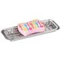 mDesign Metal 2-Piece Sink Tray Caddy for Kitchen Countertops - Removable Grid Insert for Sponges, Scrubbers, Bar Soap, Cleaning Tools - Drainage Grid with Tray - 2 Pack - Brushed Stainless Steel