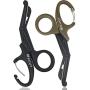 2 Pack Medical Scissors with Carabiner-7.5'' Bandage Shears, Premium Quality Fluoride-Coated with Non-Stick Blades Stainless Steel Bandage Scissors (Black+Quartz Grey)