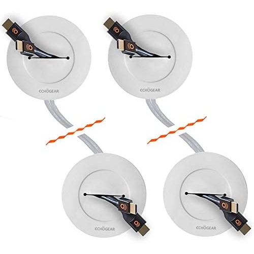 Echogear Cable Concealer for Wall Mounted TV - in Wall Grommet Kit CMIWG (White 2 Pack)