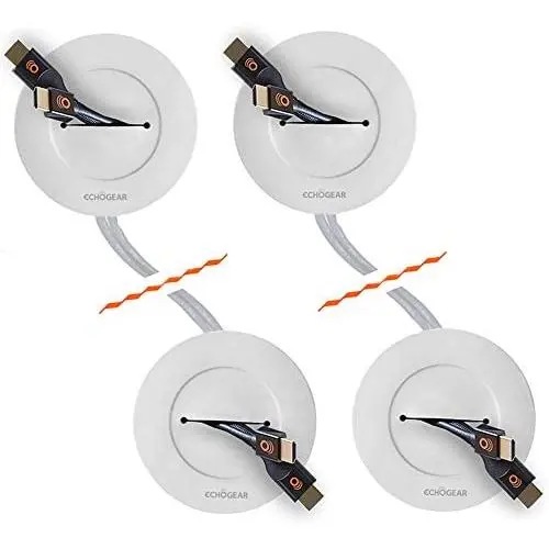 Echogear Cable Concealer for Wall Mounted TV - in Wall Grommet Kit CMIWG (White 2 Pack)