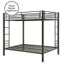 DHP Full over Full Bunk Bed for Kids, Metal Frame with Ladder (Black)