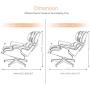 Mid Century Lounge Chair with Ottoman, Expanded Size Classic Modern Chair, Natural Leather Palisander Wood, Heavy Duty Base Support for Living Room, Study, Lounge, Office