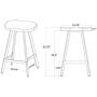 Industrial Bar Stool Saddle Seat-26.77 inch Counter Height Kitchen Stool-Metal and Wood Dining Stools-Set of 2,Backless,Stackable,Fully Welded