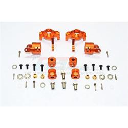 Axial SMT10 Grave Digger (AX90055) Upgrade Parts Aluminum Front C-Hub & Knuckle Arm (5 Degree Caster) - 4Pcs Set Orange