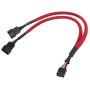 PWM Fan Splitter Cable, Yeebline 3 Pack Sleeved Braided Computer PC Fan Power Extension Cable 4 Pin Y Splitter 1 to 2 Converter (Red)