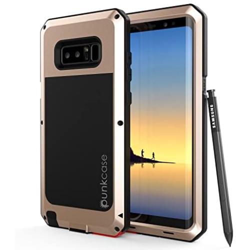 Galaxy Note 8 Metal Case, Heavy Duty Military Grade Armor Cover [Shock Proof] Hybrid Full Body Hard Aluminum & TPU Design [Non Slip] W/Prime Drop Protection for Samsung Galaxy Note 8 [Gold]