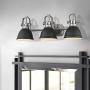 Emliviar 3-Light Bathroom Vanity Light Fixture, Black Finish with Metal Shade, 4054H-A