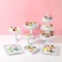 Set of 7 Pieces Cake Stand and Pastry Trays Metal Cupcake Holder Fruits Dessert Display Plate for Baby Shower Wedding Birthday Party Celebration